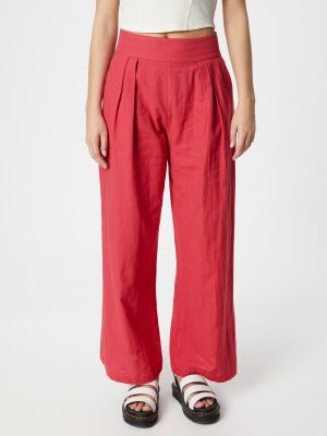 Pantaloni plissettati Abercrombie & Fitch rosso