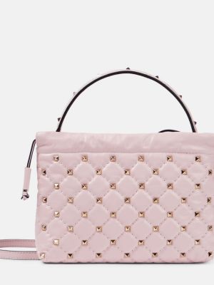 Kožna clutch torbica Valentino Garavani ružičasta