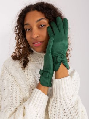 Ръкавици с панделка Fashionhunters зелено