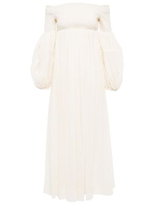 Sukienka długa wełniana Chloã© biała