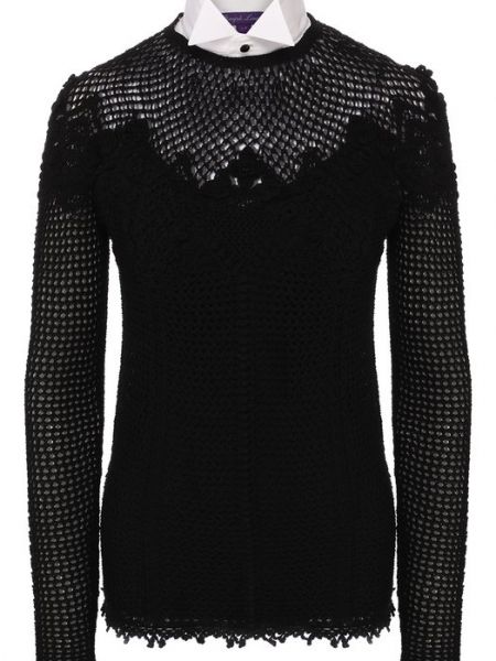 Шелковый пуловер Ralph Lauren черный