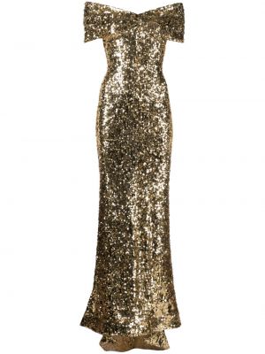 Flitrované dlouhé šaty Atu Body Couture zlatá