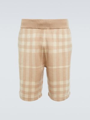 Pantalones cortos de lana de seda Burberry beige