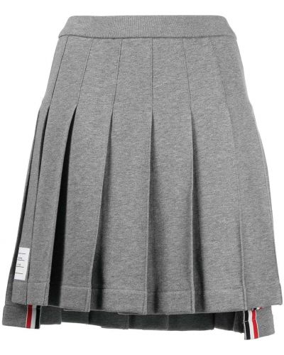 Plisované mini sukně Thom Browne šedé