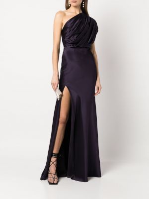 Asymetrické večerní šaty s otevřenými zády Michelle Mason fialové