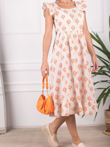 Dlouhé šaty Armonika oranžová