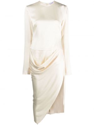 Асиметрична миди рокля с драперии Jw Anderson бяло