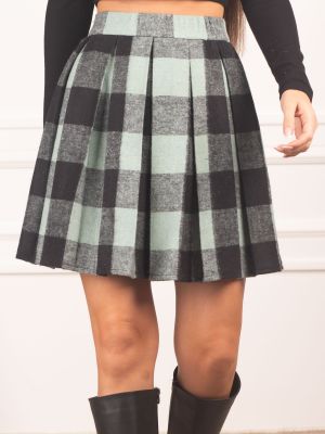Kostkované mini sukně Armonika šedé