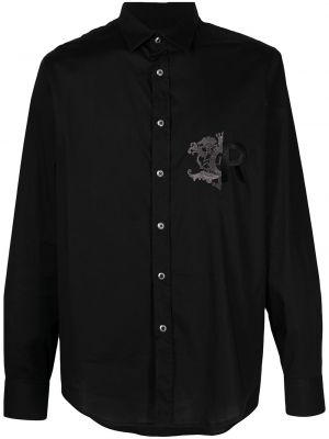 Camisa con bordado John Richmond negro