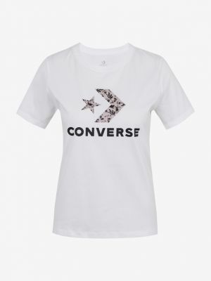 Csillag mintás virágos póló Converse fehér