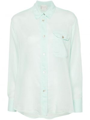 Caurspīdīgs krekls ar kabatām Forte_forte zils