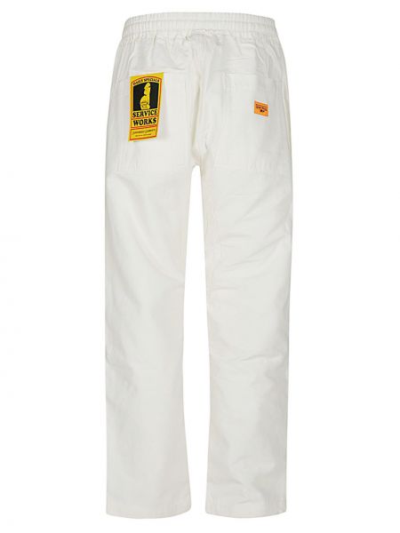 Pantaloni classici di cotone Service Works bianco