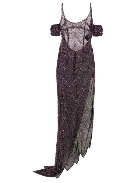 Rochie de seară din tul The Attico violet