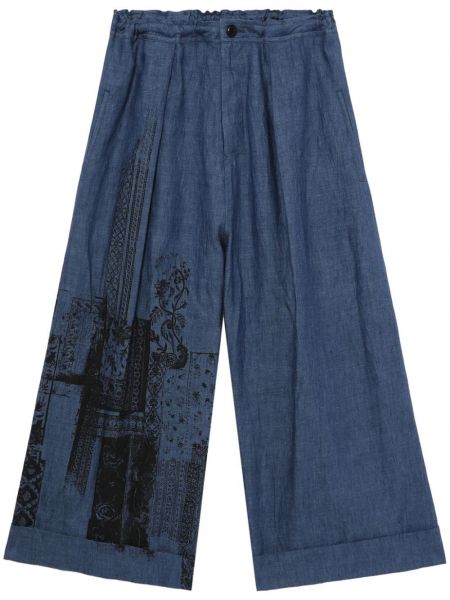 Pantalon en lin large Y's bleu