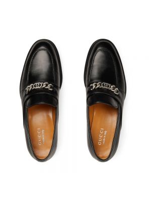 Loafers de cuero Gucci negro