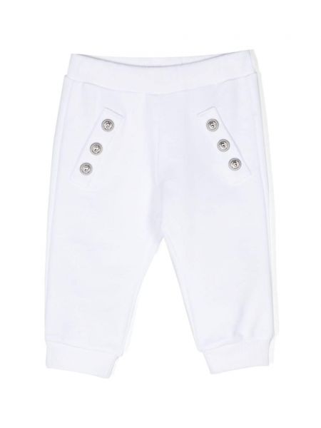 Puuvilla housut napeilla tytöille Balmain Kids valkoinen