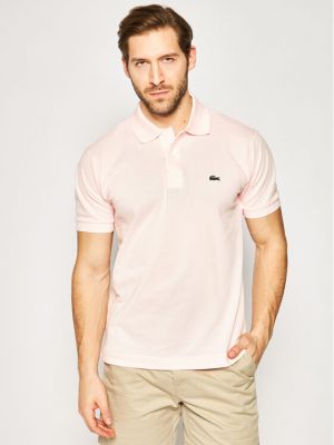 Тениска с копчета Lacoste розово