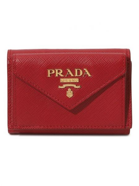 Кожаный кошелек Prada красный
