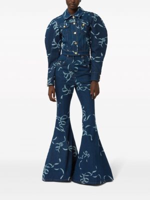 Veste en jean à imprimé Nina Ricci bleu