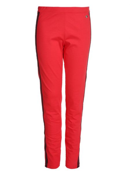 Czerwone legginsy Versace Jeans