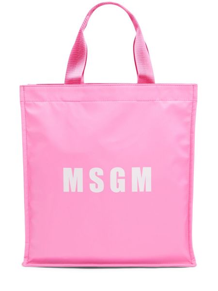 Bolso shopper de nailon Msgm rosa