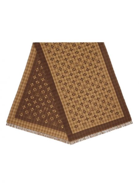 Bufanda con flecos Gucci marrón