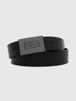 Černý oboustranný kožený pásek Calvin Klein