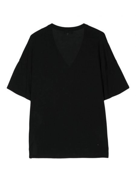 T-shirt à col v en jersey Dondup noir