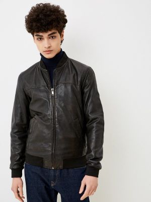Черная кожаная куртка Urban Fashion For Men
