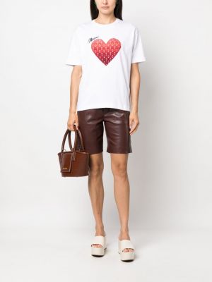 Herzmuster t-shirt mit stickerei aus baumwoll Missoni weiß