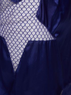 Saténové mini šaty so sieťovinou Dundas fialová