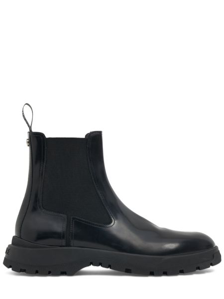 Botas de cuero Versace negro