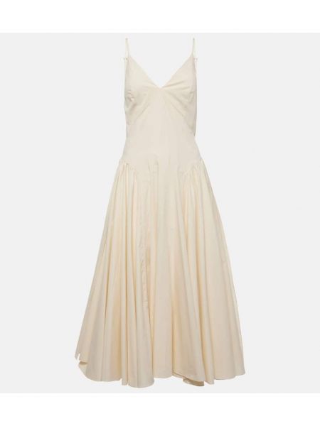 Βαμβακερή μίντι φόρεμα Tove λευκό