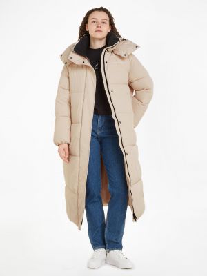 Oversized zimný kabát Calvin Klein Jeans béžová