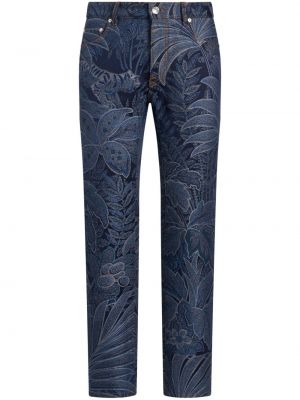 Straight leg jeans in tessuto jacquard Etro blu