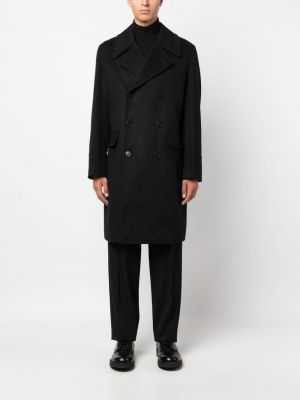 Kašmírový vlněný kabát Mackintosh černý
