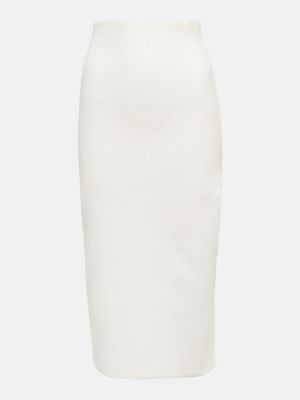 Midi sukně s vysokým pasem Victoria Beckham bílé