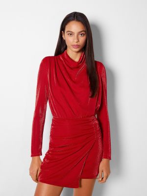 Mini ruha Bershka piros