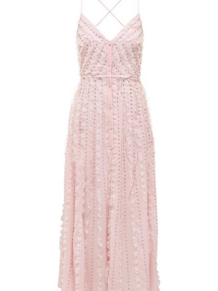 Шелковое платье Miu Miu розовое