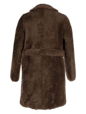 Kožený kabát Blancha hnědý