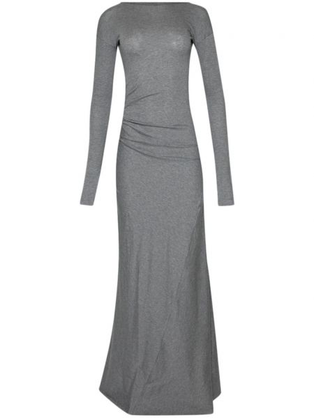 Памучна вечерна рокля от джърси Victoria Beckham сиво