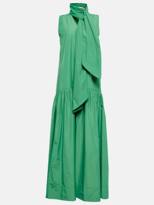 Bavlněné dlouhé šaty Plan C zelené