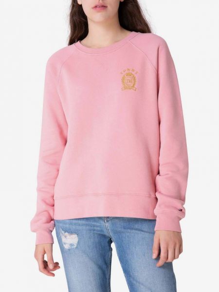 Pikowana bluza Tommy Hilfiger różowa