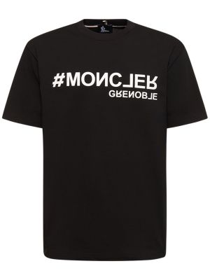Памучна тениска Moncler Grenoble черно