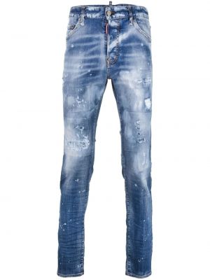 Slim fit slitna skinny fit-jeans Dsquared2 blå