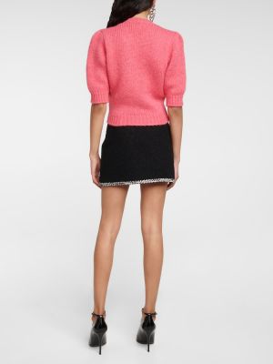 Sweter z alpaki Alessandra Rich różowy