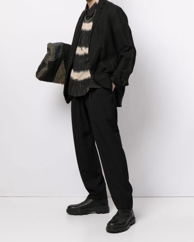 Pantalones rectos plisados Yohji Yamamoto negro
