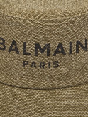 Kožený klobouk Balmain zelený