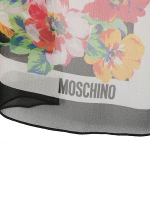 Květinový šál s potiskem Moschino černý