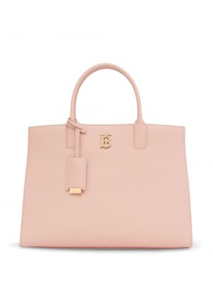 Δερμάτινη τσάντα shopper Burberry ροζ